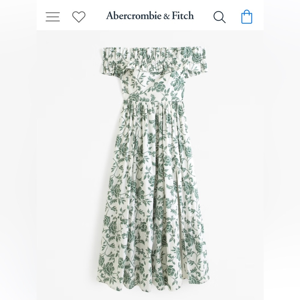 Off-The-Shoulder Ruffle Midi Dress (worn once)